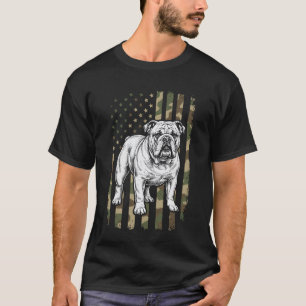 Bulldogge USA-Flagge Englische Bulldogge 4. Juli T-Shirt