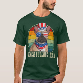 Bulldogge Vater Retro Sonnenbrille 4. Juli Fa. T-Shirt
