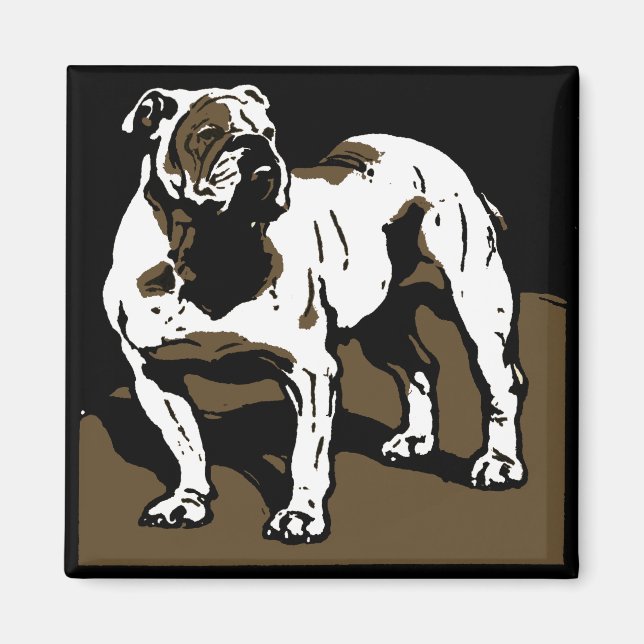 Bulldogge viktorianische Holzfällermagnete Magnet (Vorne)