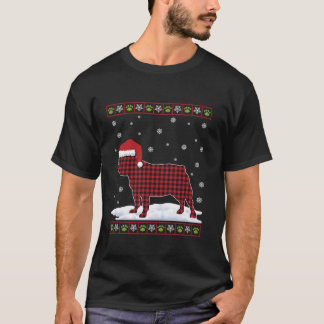 Bulldogge Weihnachten Pajama Weihnachtsmannmütze S T-Shirt