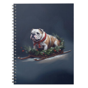 Bulldogge Weihnachtsschnee Notizblock