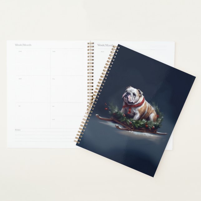 Bulldogge Weihnachtsschnee Planer (Anzeige)