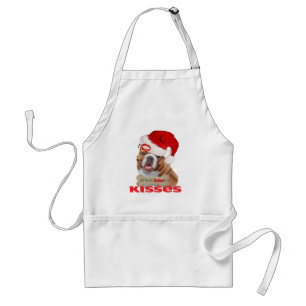 Bulldogge will Küsse für Weihnachten Schürze