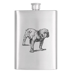 Bulldogge zeichnend flachmann