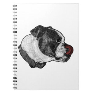Bulldogge Zunge-An-Nase Notizblock
