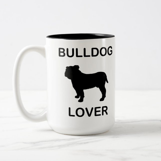Bulldogge Zweifarbige Tasse (Links)