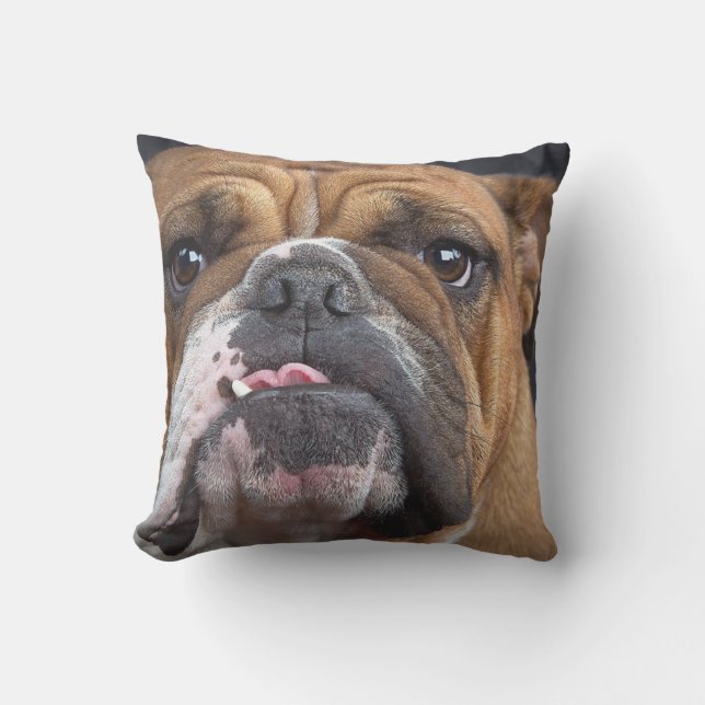 BULLDOGGEN-GESICHTS-FOKUS KISSEN FÜR DRAUßEN (Vorderseite)