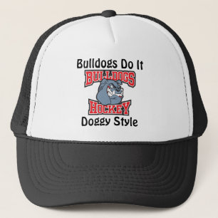 Bulldoggen-Hockey-Hut - rote Buchstaben Truckerkappe