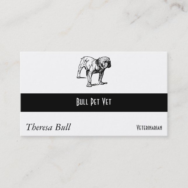 Bulldoggen-Hundegeschäft Visitenkarte (Vorderseite)