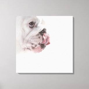 Bulldoggen-Lecken Leinwanddruck