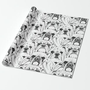 Bulldoggen, nahtlose Papiertücher Geschenkpapier