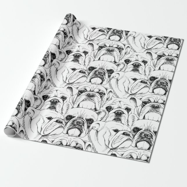 Bulldoggen, nahtlose Papiertücher Geschenkpapier (Ungerollt)