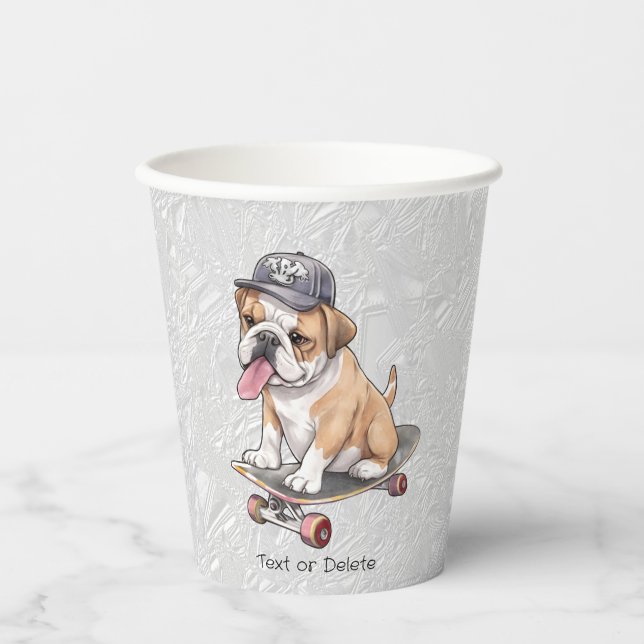 Bulldoggen-Papierkästen Pappbecher (Vorderseite)