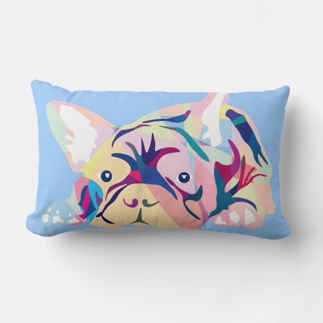 Bulldoggen Pastell Kissen (Vorderseite)