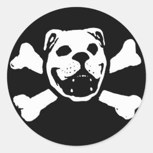 Bulldoggen-Schädel-Aufkleber Runder Aufkleber