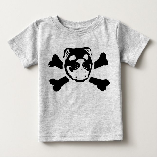 Bulldoggen-Schädel für Baby Baby T-shirt (Vorderseite)
