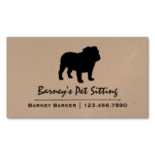 Bulldoggen-Silhouette Magnetische Visitenkarte