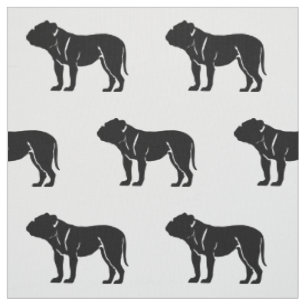 Bulldoggen-Silhouette-Muster-Haustiere Stoff