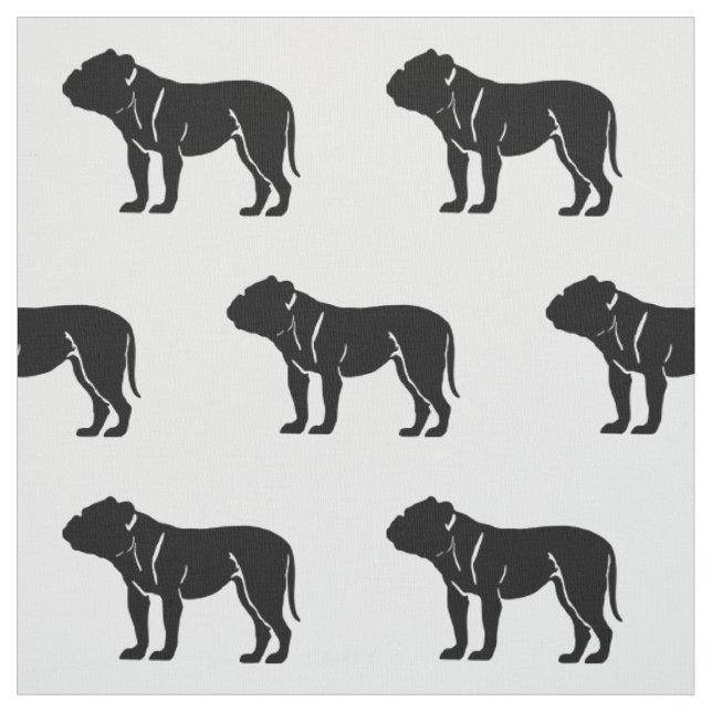 Bulldoggen-Silhouette-Muster-Haustiere Stoff (Muster)