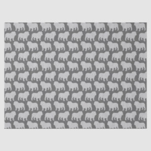 Bulldoggen-Silhouette-Muster Seidenpapier