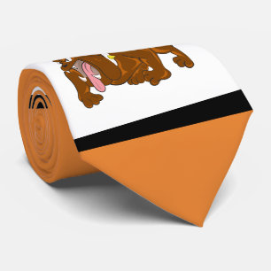 Bulldoggen-Sport-blaue orange weiße Krawatte