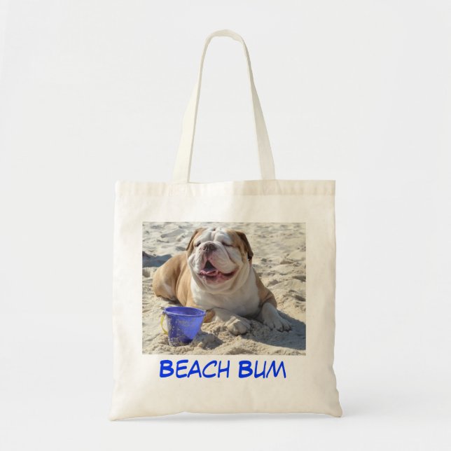 Bulldoggen-Strand-Tasche Tragetasche (Vorne)
