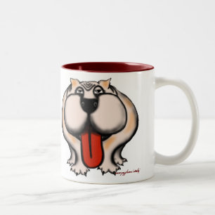 Bulldoggen-Tassenentwurf Zweifarbige Tasse