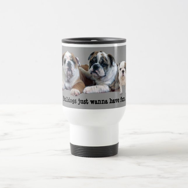 Bulldoggen-Trio-Reise-Tasse Reisebecher (Mittel)