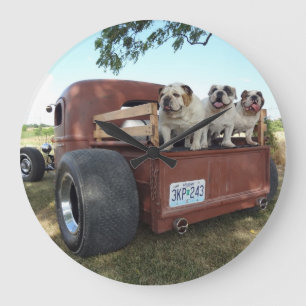Bulldoggen und Ratte Rod Große Wanduhr