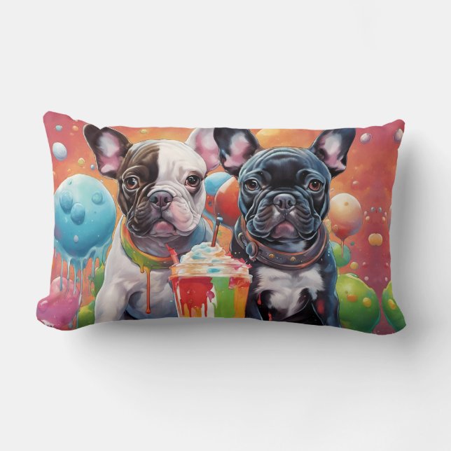 Bulldoggen Welpen, Milkshake Lendenkissen (Vorderseite)
