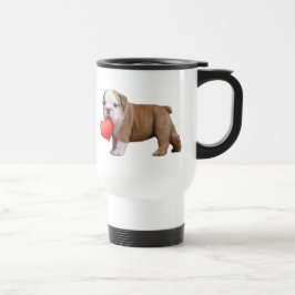 Bulldoggen-Welpen-Tasse des Valentines Reisebecher