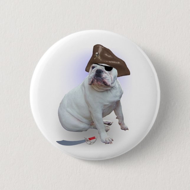 Bulldoggenpirat Button (Vorderseite)
