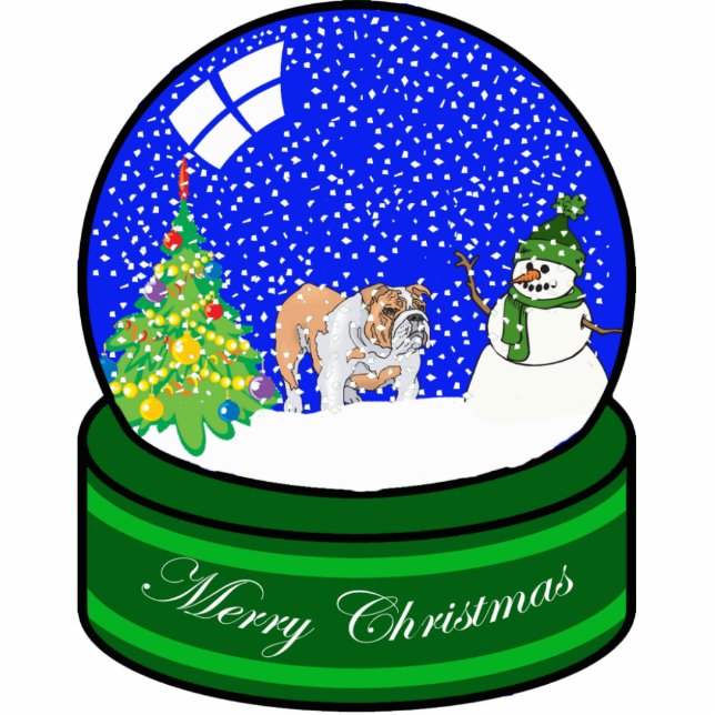 Bulldoggenschnekugel Fotoskulptur Ornament (Vorne)