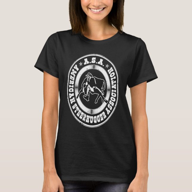 Bulldogging Steerhugger Association  Steer Wrestli T-Shirt (Vorderseite)