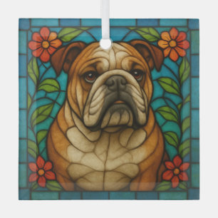 Bulldoghund "gestanztes Glas" Ornament Aus Glas