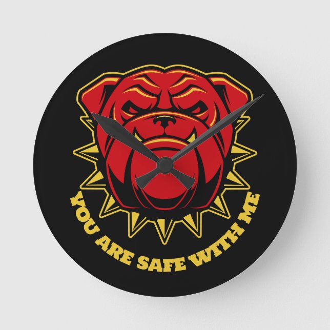 Bulldogin, du bist sicher runde wanduhr (Vorderseite)