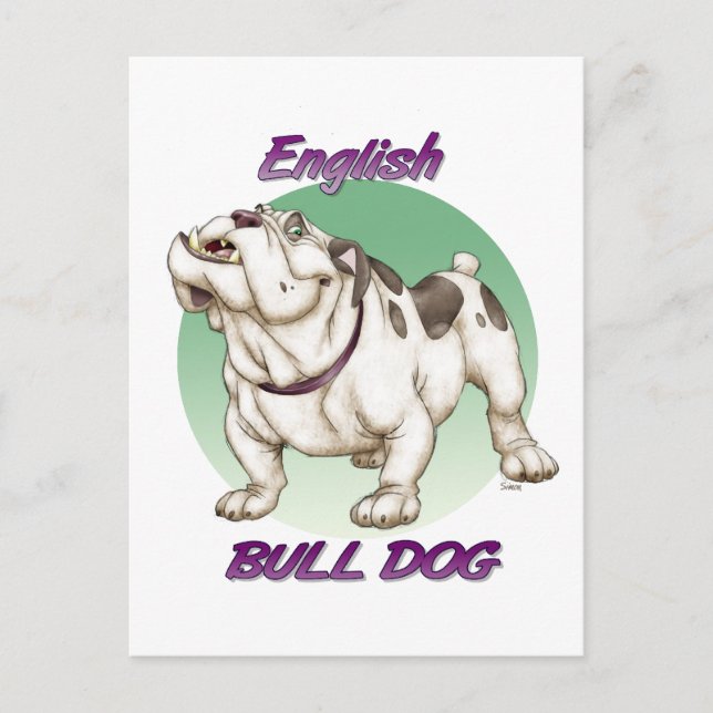 Bulldogin Postkarte (Vorderseite)