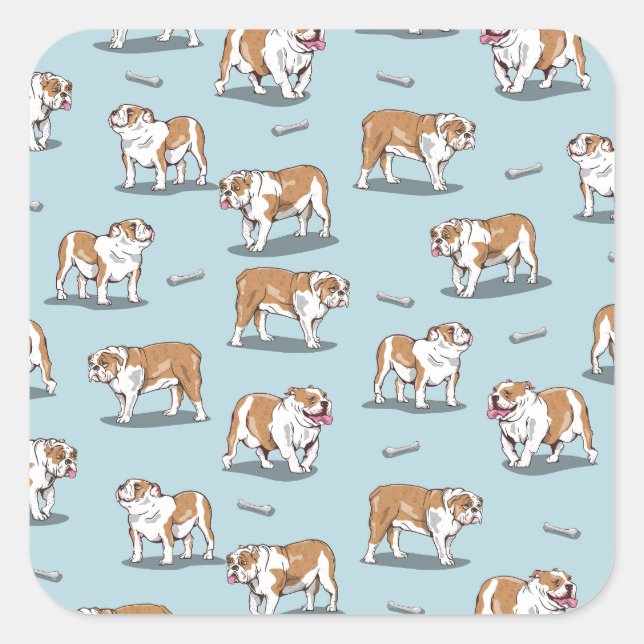 Bulldogin Quadratischer Aufkleber (Vorderseite)