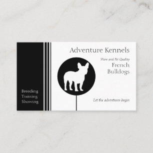 Bulldogin-Silhouette Moderne Schwarz-Weiß-Technik Visitenkarte