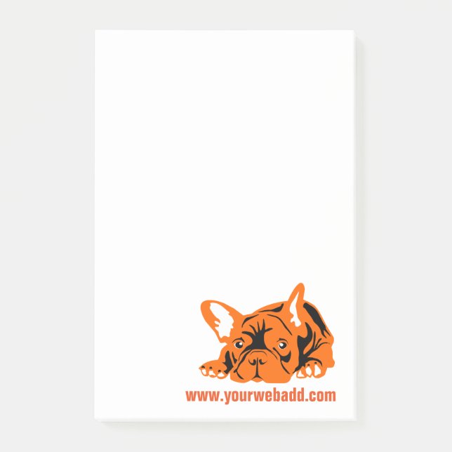 Bulldogorange Post-it Klebezettel (Vorderseite)