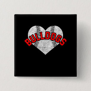 Bulldogs Baseball Softball High School Team Mascot Button