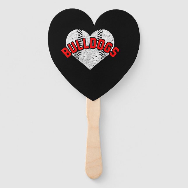 Bulldogs Baseball Softball High School Team Mascot Fächer (Vorderseite)