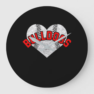 Bulldogs Baseball Softball High School Team Mascot Große Wanduhr
