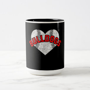 Bulldogs Baseball Softball High School Team Mascot Zweifarbige Tasse