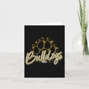 Bulldogs Gold Black Cheetah School Sport Fan Team Karte