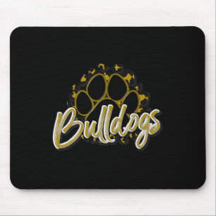 Bulldogs Gold Black Cheetah School Sport Fan Team Mousepad