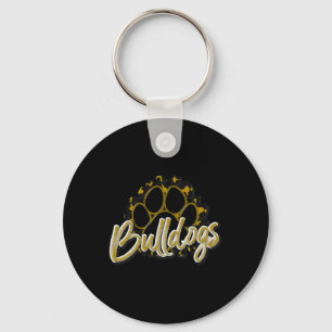 Bulldogs Gold Black Cheetah School Sport Fan Team Schlüsselanhänger