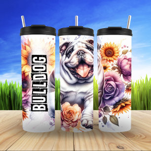 Bulldog's Happy Floral Haven Thermosbecher