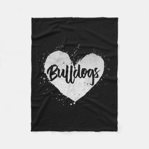 Bulldogs - Heart Dog Lover Animal Breeder Puppy Ow Fleecedecke