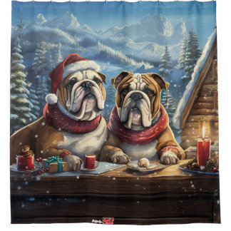 Bulldogs Holiday Design von Rich AMeN Gill Duschvorhang